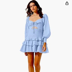 Astr blue long sleeve dress